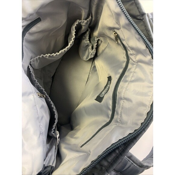 Lug Taxicab Tote Bag Gray Quilted Purse Zip Travel Pockets Large Purse Bag - Picture 12 of 16